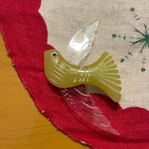 Yellow Sparrow Luxulite Brooch